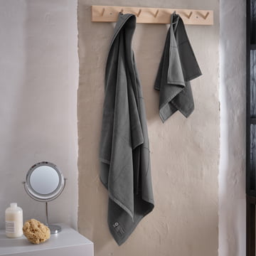 Calm Towel set, 40 x 70 cm & 70 x 160 cm, dark gray (set of 2) from The Organic Company