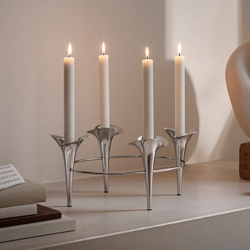 Bloom Botanica Candle holder, stainless steel from Georg Jensen