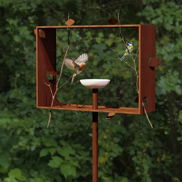 Frederik Roijé - Frame Bird feeder, corrosion brown