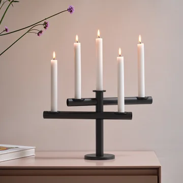 Frederik Roijé - Light my Fire, candlestick, black