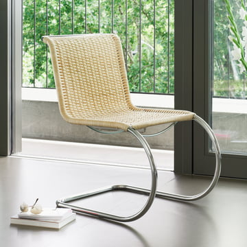 S 533 R Chair, chrome-plated frame / wickerwork from Thonet