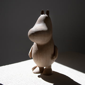 Moomintroll wooden figure, natural oak from boyhood