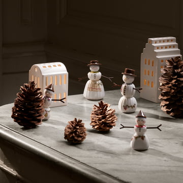 Hammershøi Christmas 2024, snow woman and snowman, white from Kähler Design