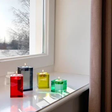 Glass block candle holder from Remember