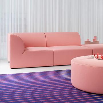 OUT Objects of our days - Weber 01 2. 5-seater sofa, pink (Vidar 4 0622 by Kvadrat)