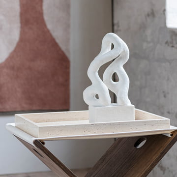 Mette Ditmer - Travertine tray, 30 x 40 cm, linen