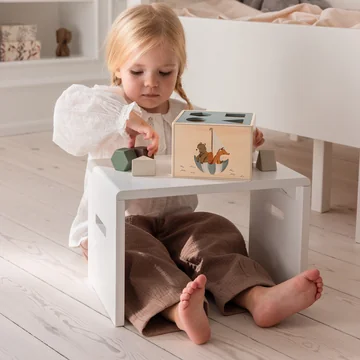 Sebra - Children's step stool, H 24 cm, white