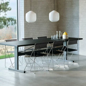 HAY - X-Line Chair, indoor, chrome-plated / black