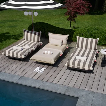 Fatboy - Paletti Outdoor Daybed, white / cocoa striped