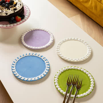 Whip #2 plate Ø 17 cm, multi (set of 4) by & klevering