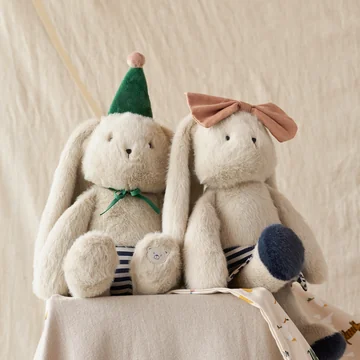 LIEWOOD - Bertrand rabbit Celebration Teddy, Mist, Blue stripe mix