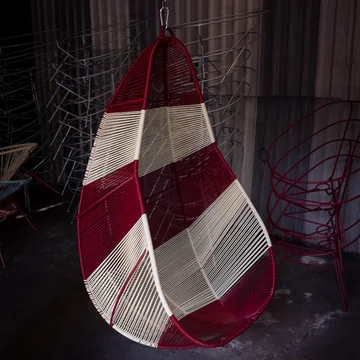 Acapulco Design - Acapulco hanging chair, CDMX_2, white / burgundy red