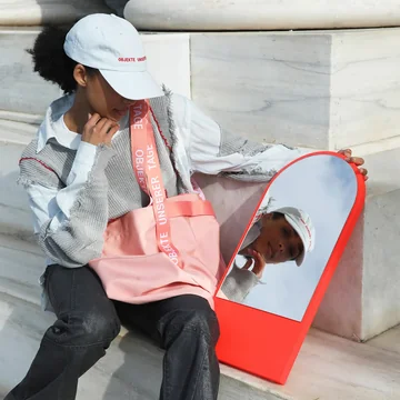 OUT Objekte unserer Tage - Weekend bag, soft pink and cap, sky blue