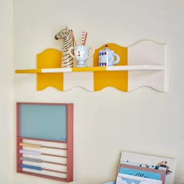 Bloomingville Mini - Bubbi wall shelf, 80 cm, yellow / white
