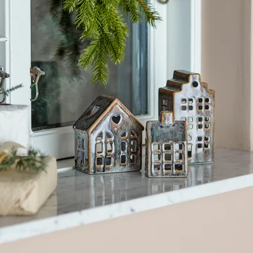 Bloomingville - Kalia tea light holder, brown (set of 3)