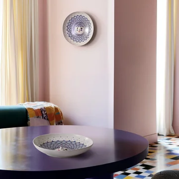 Bjørn Wiinblad - Olga serving bowl Ø 33 cm, blue / white