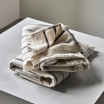 Meraki - True Towel, 100 x 50 cm, off-white / black (set of 2)