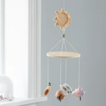 Sebra - Music & Mirror mobile Woodland, multicolored