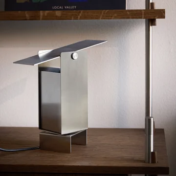 Moebe - Pivoting table lamp, stainless steel