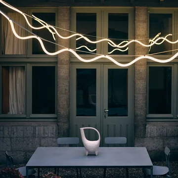 Petite Friture - Spline LED pendant light, 450 cm, beige / blue