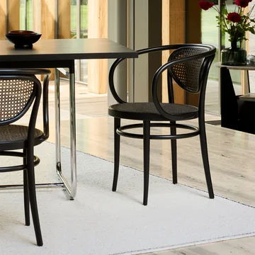 Thonet - 210 R Armchair, Dark Melange wickerwork / black beech (TP 29)