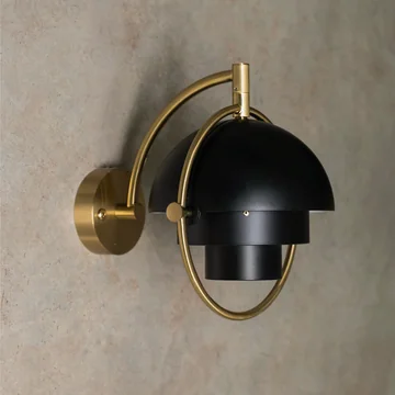 Gubi - Multi-Lite Wall light, black semi matt / brass
