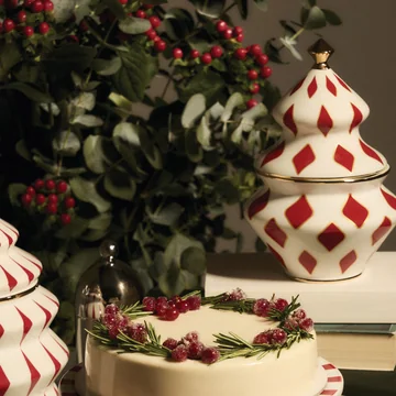 Alessi - Delight candy tin, white / red / gold