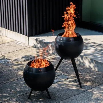 höfats - MOON 45 Fire bowl with low and high base, all black