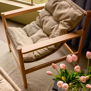 Hübsch Interior - Heritage Lounge chair natural oak / beige