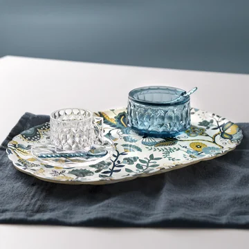 Kartell - x Liberty Jellies Family Tray, cream / light blue ( Mabelle Graphic Impression )