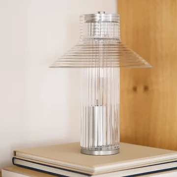 FDB Møbler - Sletterhage Rechargeable table lamp, aluminum silver