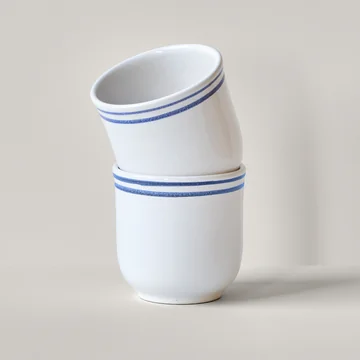 Nicolas Vahé - Bistro Mug, Ø8.5 x H8.5 cm, blue / white (set of 2)