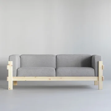 Normann Copenhagen - Kube 3-seater sofa, pine / Remix 134