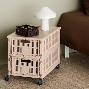 HAY - Side table on castors, large, powder, recycled