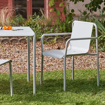 TipToe - Panorama garden chair with armrests, chalk gray