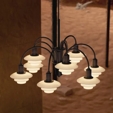 Louis Poulsen - PH 1/1 Chandelier Centenary Edition, aged brass / dusty terracotta (9-arm)