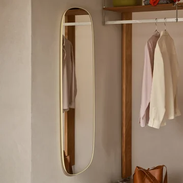 Muuto - Framed Mirror, 150 x 50 cm, light yellow / clear glass