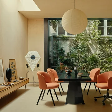 Vitra - Akari UF3-Q floor lamp, Ø 56 cm H 145 cm, natural / black