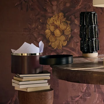 POLSPOTTEN - Round Metal Caps And Jars storage tin, dark brown