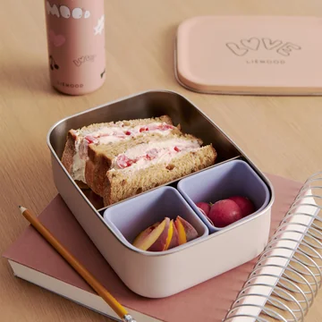 LIEWOOD - Nina Lunchbox, stainless steel, Love / pale tuscany