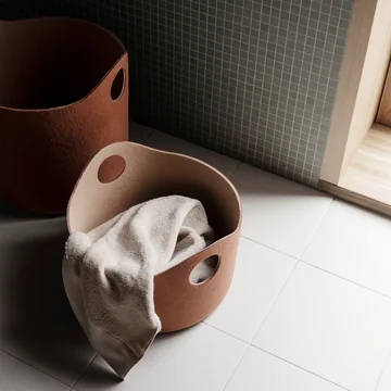 Blomus - Tiggy Felt Storage Basket, Size S, rustic brown / tan