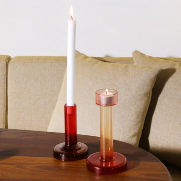 & klevering - Bole Candle Holder, M, Pink/Red