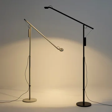 HAY - " Fifty-Fifty " Floor Lamp, ash gray and soft black