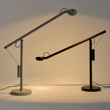 HAY - Fifty-Fifty Desk lamp, ash gray and soft black