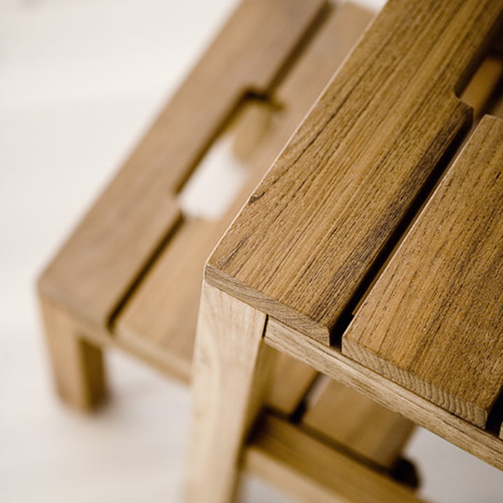 The Dania Step ladder from Skagerak is characterized by solid wood from