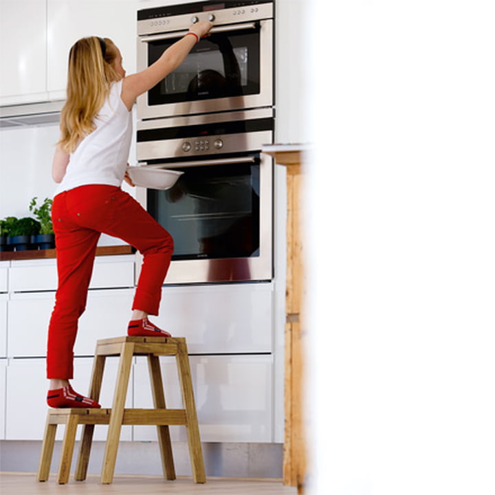 The Dania Step ladder from Skagerak in use in the kitchen