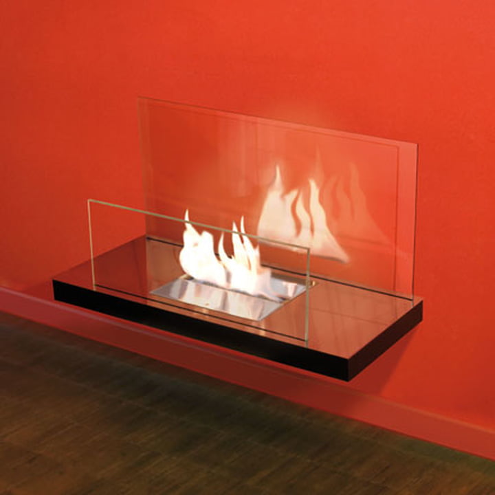 Wallflame II - Stainless steel, high gloss/glass, transparent