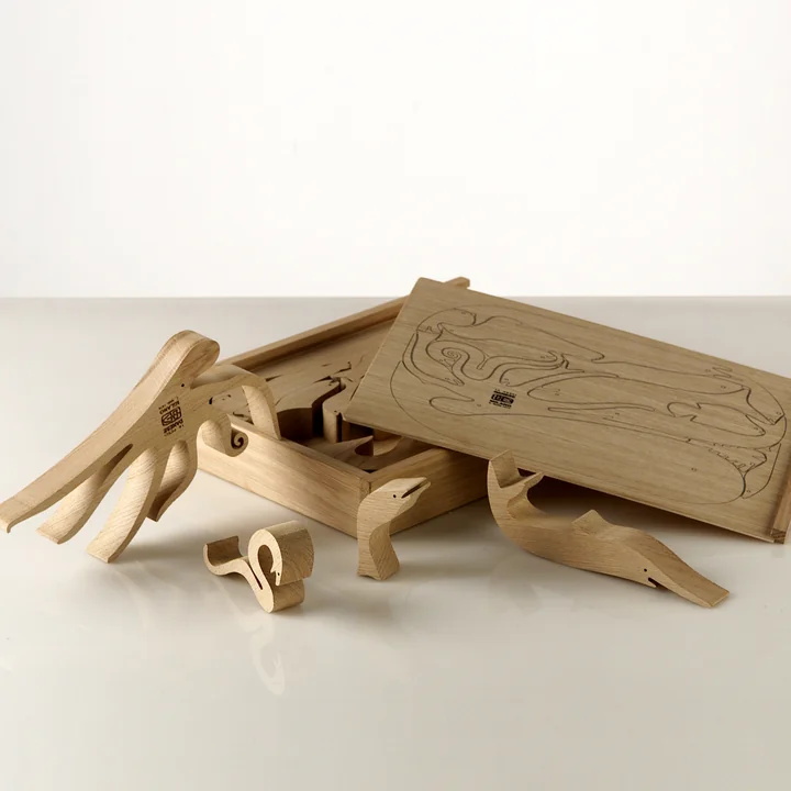 Wooden Puzzle "Pesci Animali" by Enzo Mari for Danese Milano