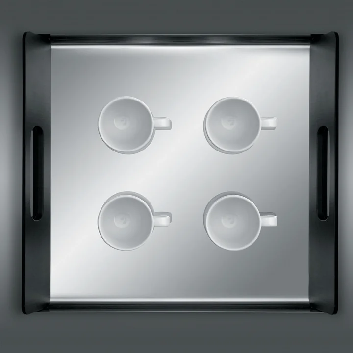 Generous stainless steel tray