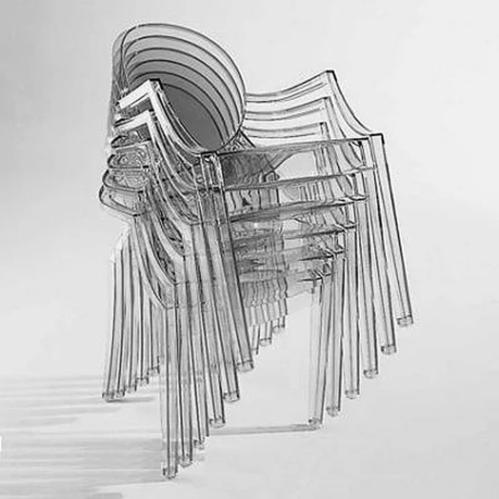 The transparent Louis Ghost stacked from Kartell